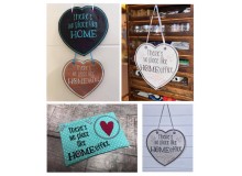 Stickdatei ITH - Türschild & Mug Rug There's no place like Homeoffice